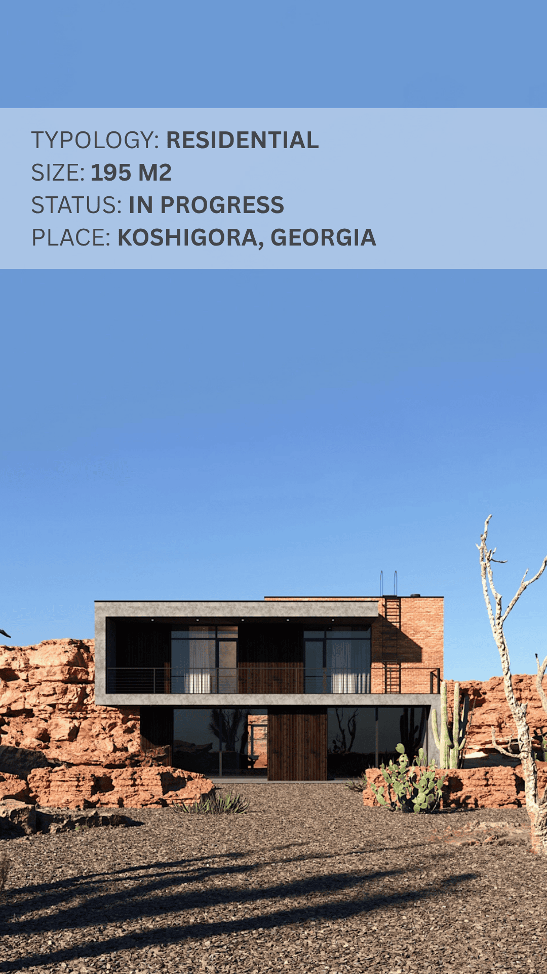 Expertly designed 195 m² home in Koshigora, Georgia offering modern architecture, custom building, interior design, and renovation services.